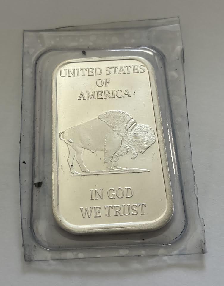 Liberty Buffalo 1 oz .999 Fine Silver Bar obverse with Native American chief profile