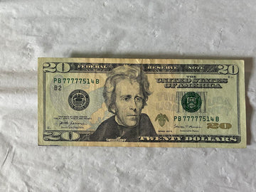 2017A $20 Fancy Serial Number Note – PB77777514B