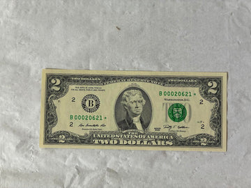 Superb 2009 $2 Star Note N.Y. Series Key Low Print Run and serial number