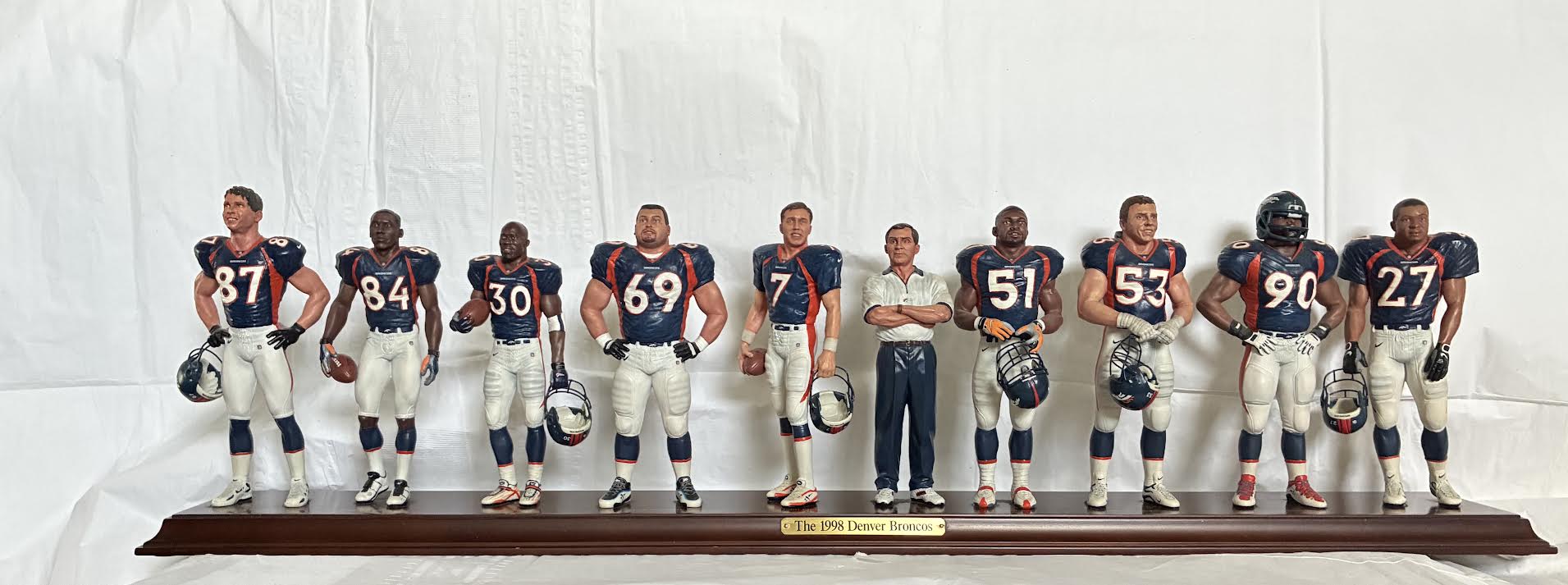 1998 Denver Broncos figurine set close front view