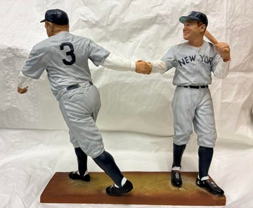 Babe Ruth and Lou Gehrig figurine set - handshake view