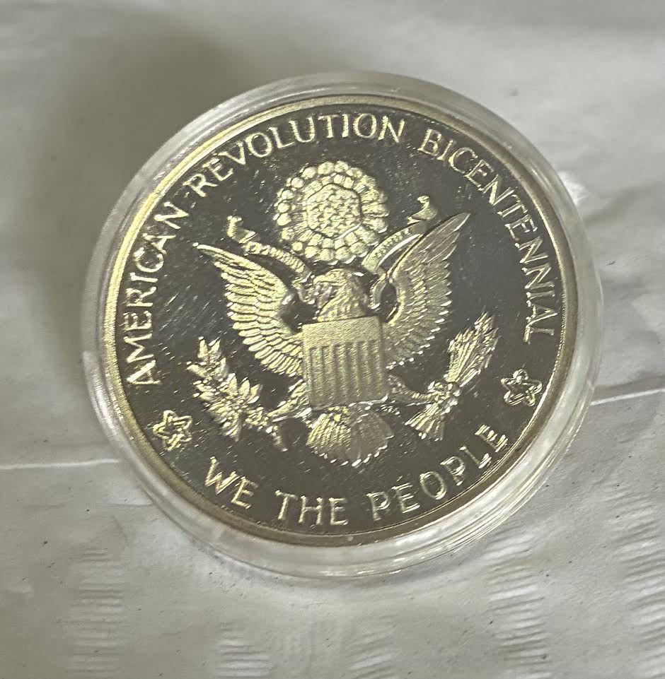 American Revolution Bicentennial coin reverse - We The People with Great Seal eagle