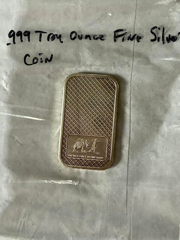 1 Troy Ounce .999 Fine Silver Bullion Bar