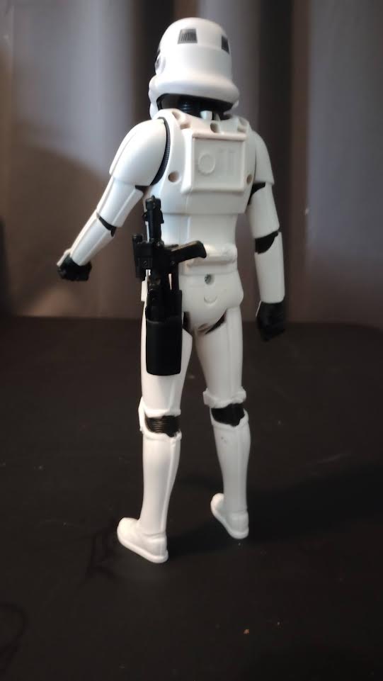 Star Wars Stormtrooper action figure rear view showing back armor detail
