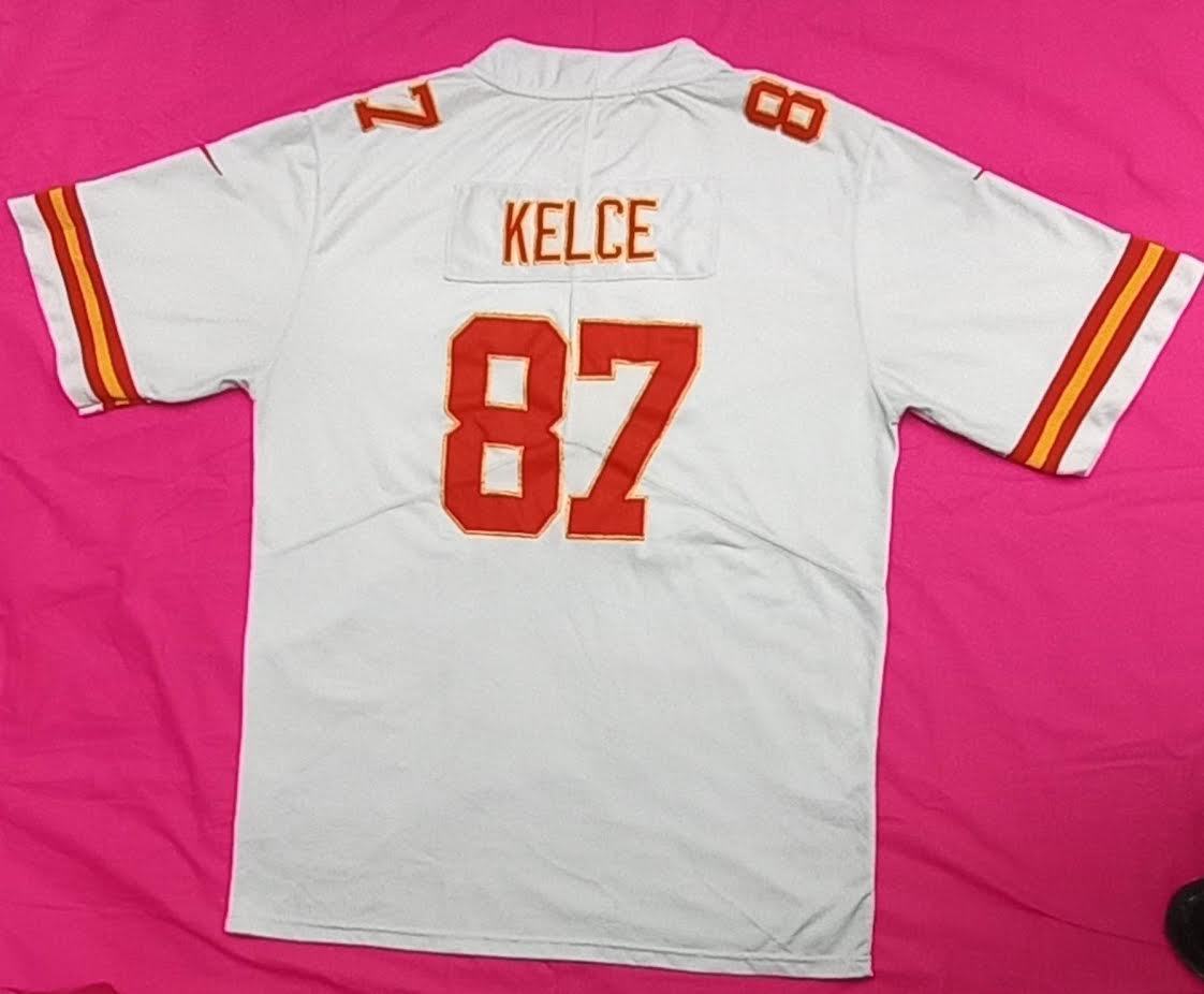 Nike Travis Kelce #87 Kansas City Chiefs White Away Jersey XXL - Back