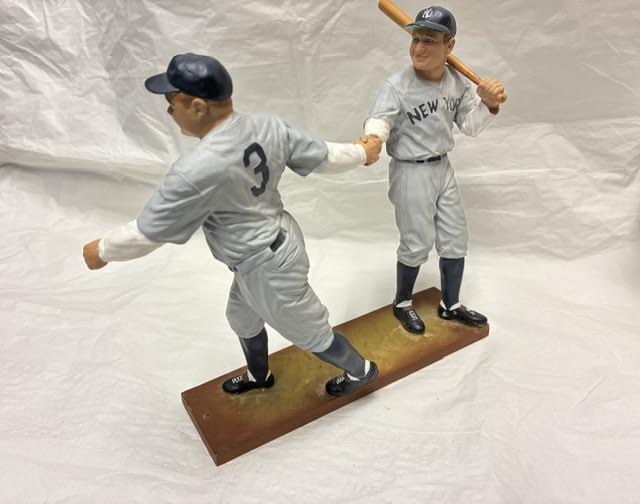Babe Ruth and Lou Gehrig figurine set - side view