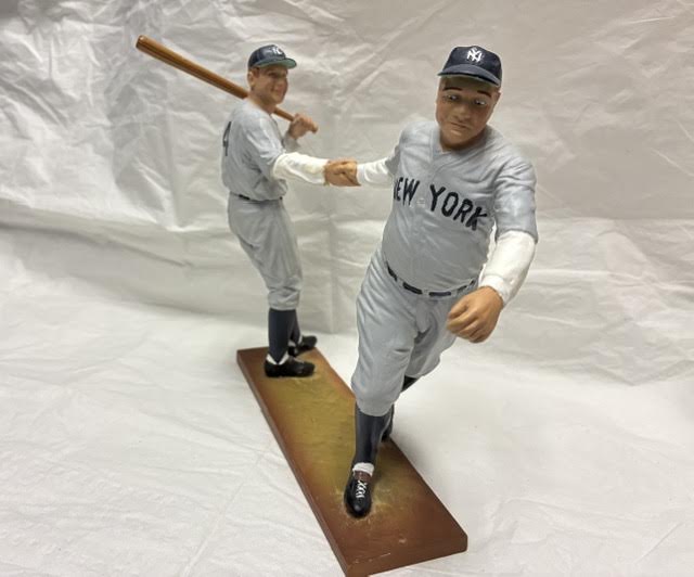 Babe Ruth and Lou Gehrig figurine set - batting stance front view