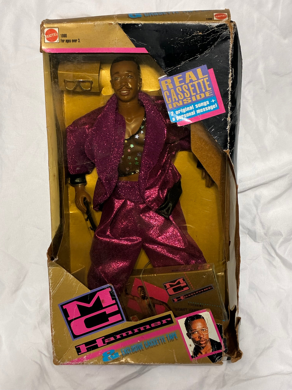 MC Hammer 1991 Mattel action figure in original box with real cassette tape