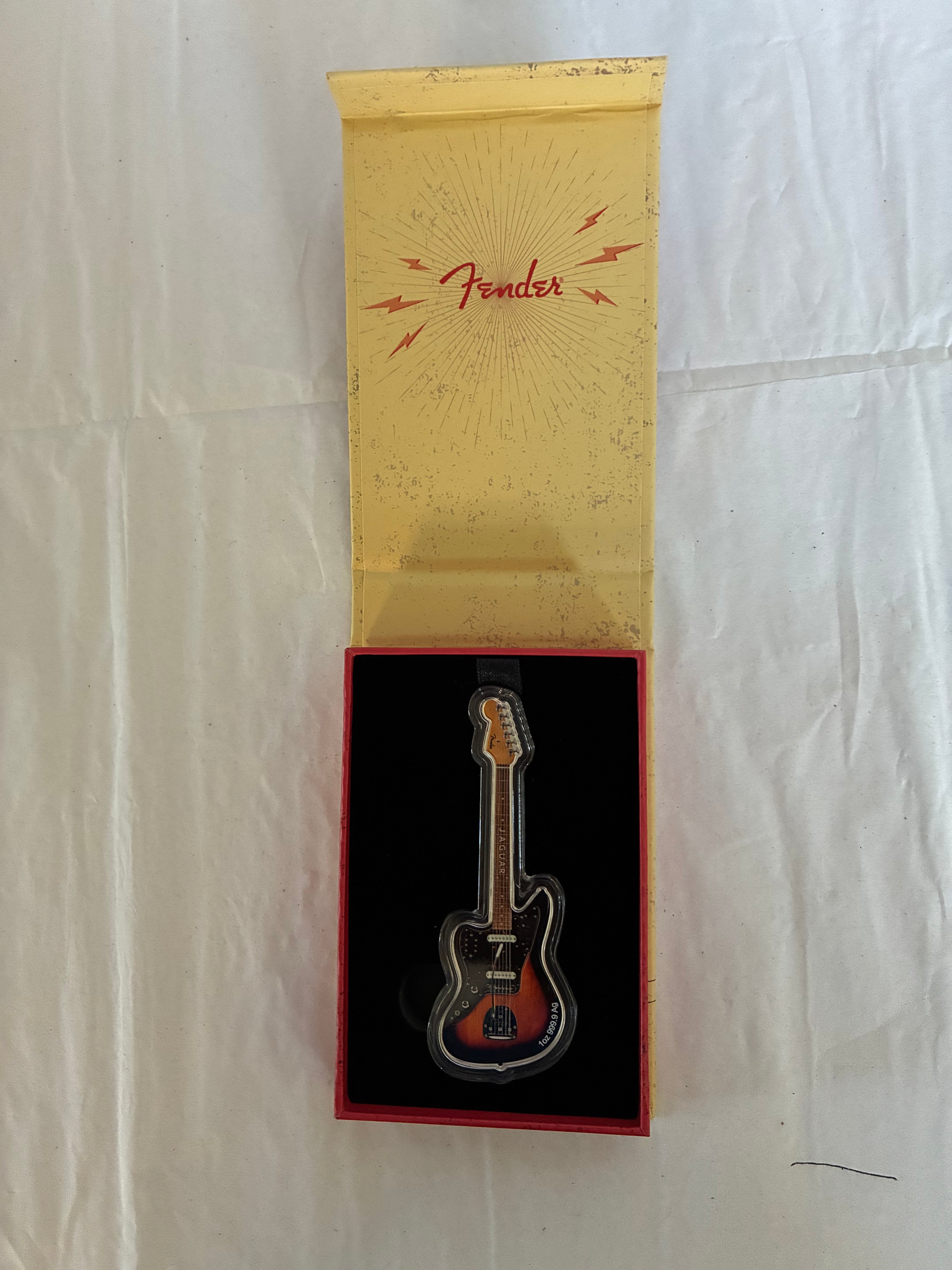 2024 Solomon Islands $2 Fender Jaguar Guitar-Shaped 1 oz Silver Coin — Raw Ungraded
