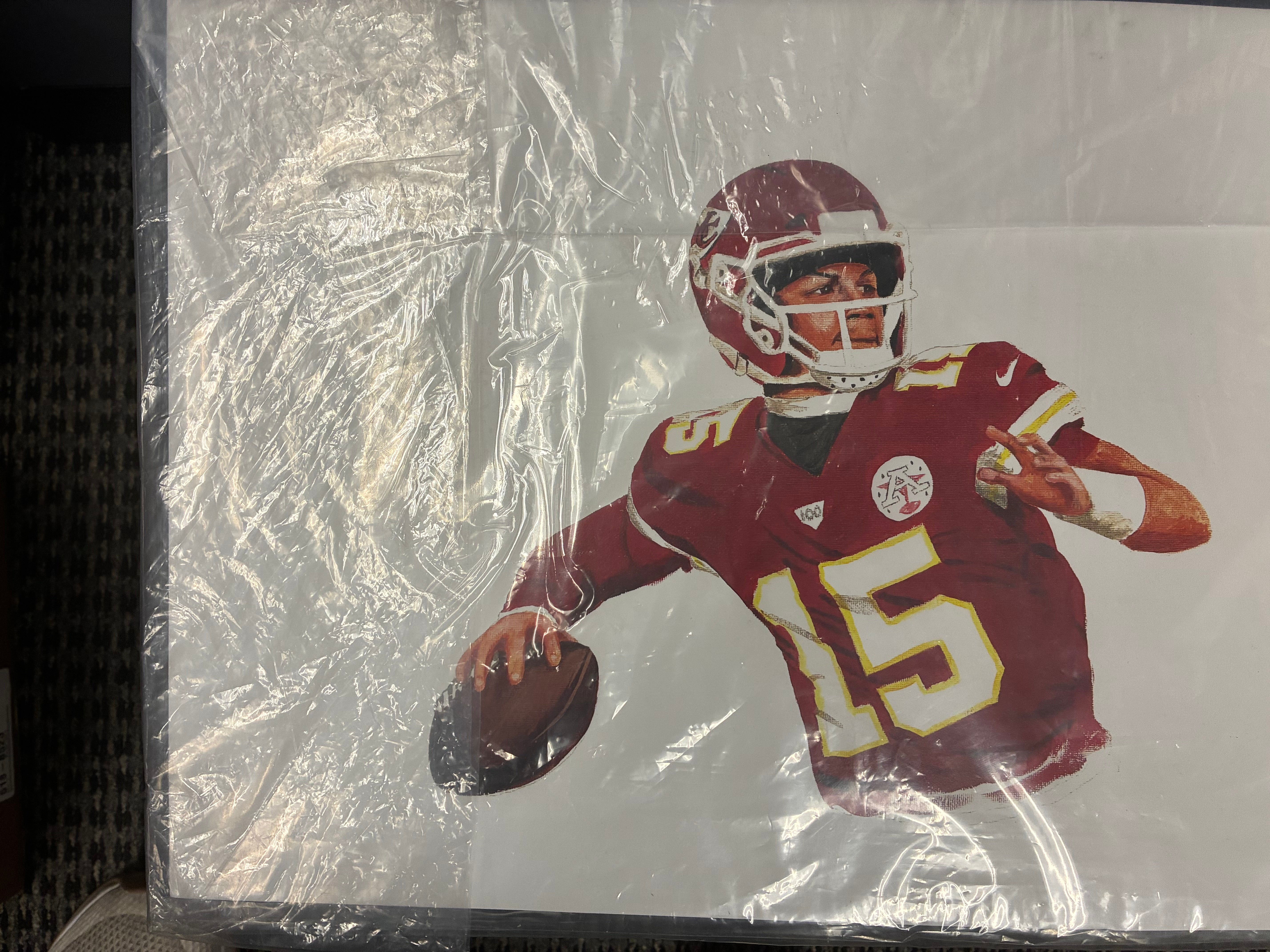 Patrick Mahomes #15 Kansas City Chiefs Limited Edition Artwork by Mike Fallier 19" x 13" #43/300