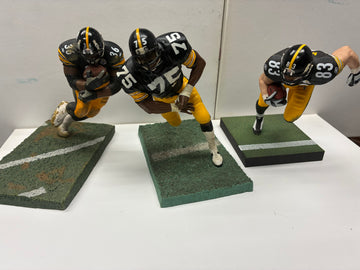 Jerome Bettis, Mean Joe Greene & Heath Miller Pittsburgh Steelers McFarlane NFL Figures Lot w/ Bases (Loose)