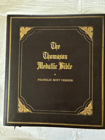 Vintage 1970 Franklin Mint Thomason Medallic Bible Complete Bronze Medallion Set w/ Album – 60 Medals