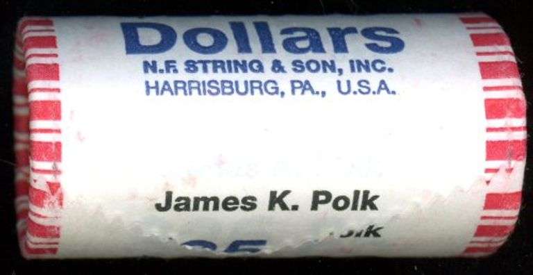 2009 James K. Polk Presidential $1 Coin Roll – 25 Brilliant Uncirculated Golden Dollars Sealed