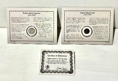 America's Rare 19th Century Coins set with both framed displays and Certificate of Authenticity