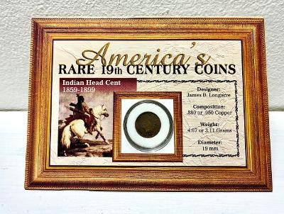 Indian Head Cent 1859-1899 framed display