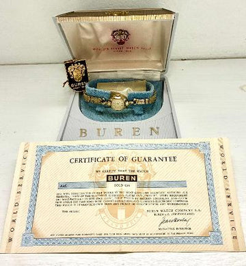 Vintage Buren ladies watch in original box with Certificate of Guarantee