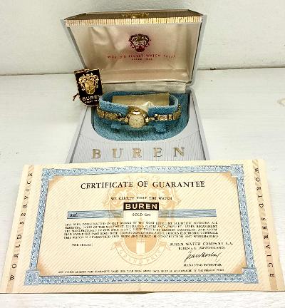 Vintage Buren ladies watch in original box with Certificate of Guarantee