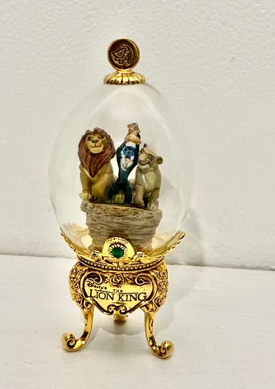 Disney The Lion King Fabergé-style glass egg figurine with gold pedestal