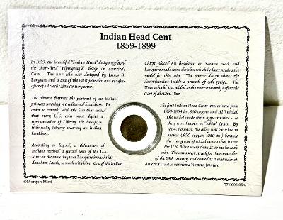 Indian Head Cent 1859-1899 information card detail